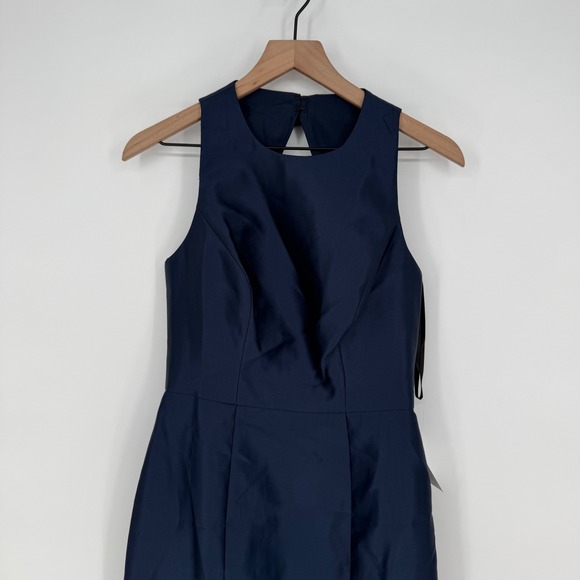 Alfred Sung Jewel Neck Bowed Open-Back Trumpet Dress With Front Slit Size 4 - Picture 4 of 12
